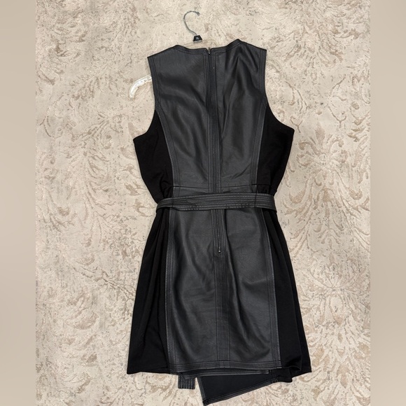 BCBGMAXAZRIA Faux Leather wrap Dress